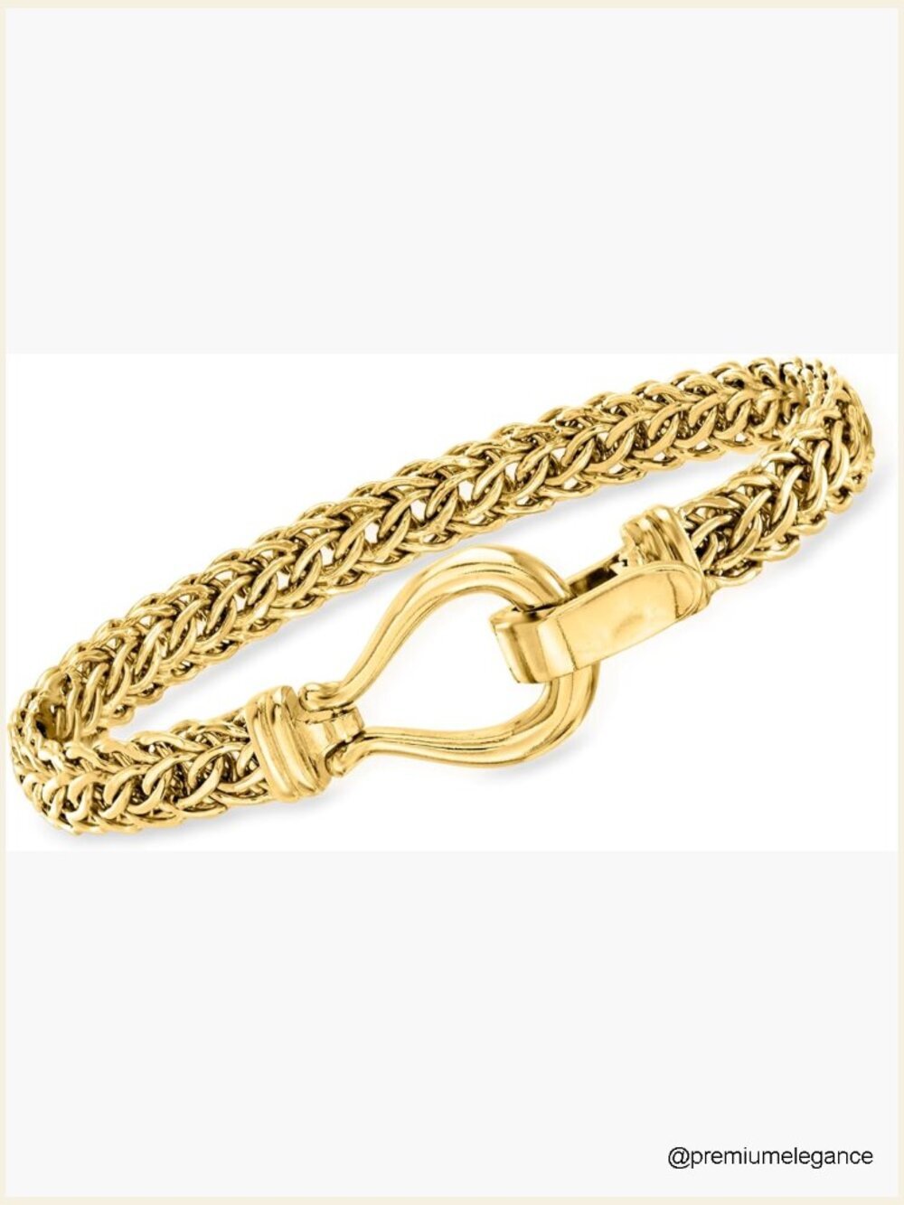 18kt Gold Over Sterling Silver Link Bracelet 7mm Foldover Clasp